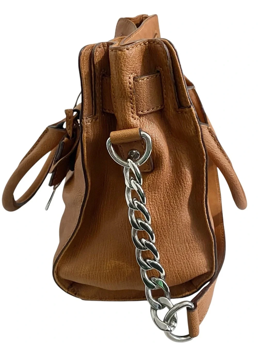 Michael Kors Hamilton Handbag w/ Shoulder Bag Strap Y2K Saffiano Leather Brown - Picture 3 of 11